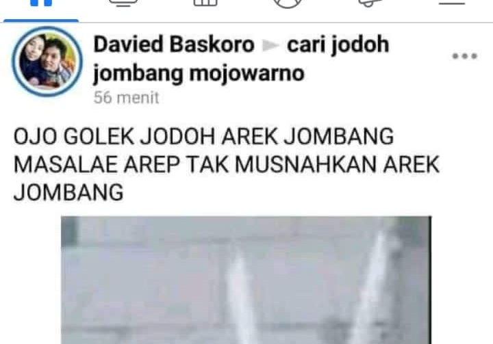 Viral, Akun DB: OJO GOLEK JODOH AREK JOMBANG MASALAHE AREP TAK MUSNAHKAN AREK JOMBANG
