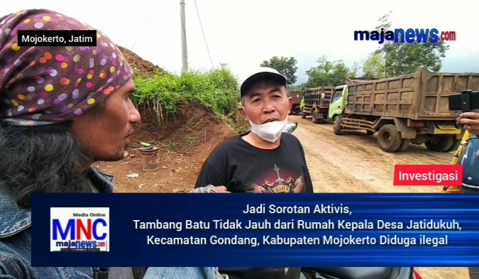 Aduan Masyarakat Galian Batu Diduga Ilegal di Desa Jatidukuh Gondang Mojokerto, Aktivis Tindaklanjuti