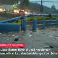 Cuaca Ekstrim, Banjir di Desa Kepulungan Gempol Naik ke Jalan dan Melampaui Jembatan