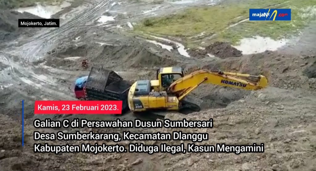 Galian C di Persawahan Dusun Sumbersari Sumberkarang Dlanggu Diduga Ilegal, Kasun Mengamini