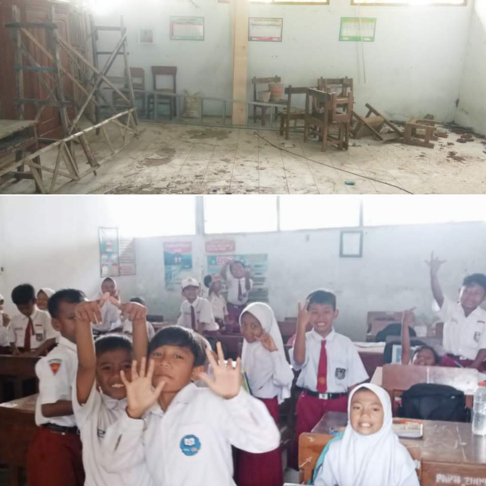 Gedung Sekolah Rusak Parah, Siswa Siswi SDN 1 Kepanjen Pace Nganjuk Belajar di Gudang Selama 8 Bulan