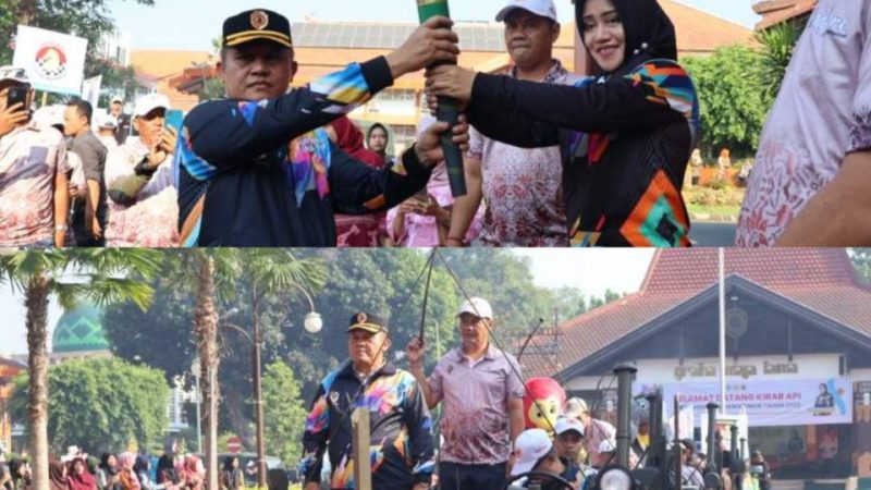 Kirab Api Porprov VIII Jatim Menuju Kabupaten Jombang