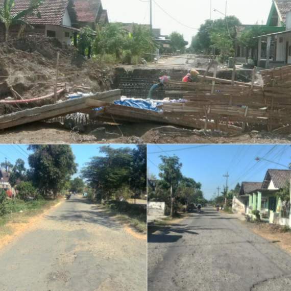 Pembangunan Jembatan Desa Ngadirejo Tanjunganom: Pengguna Jalan Disuguhi Dua Akses Jalan Rusak