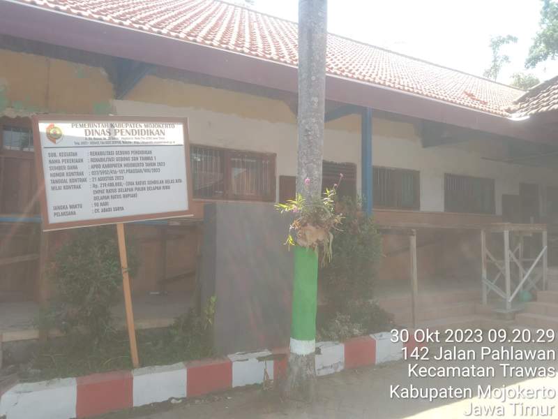 Rehab Gedung SDN Trawas I Capai 90 Persen, Kabid Sarpras: Agar Dapat Menyelesaikan Pekerjaannya Tepat Waktu