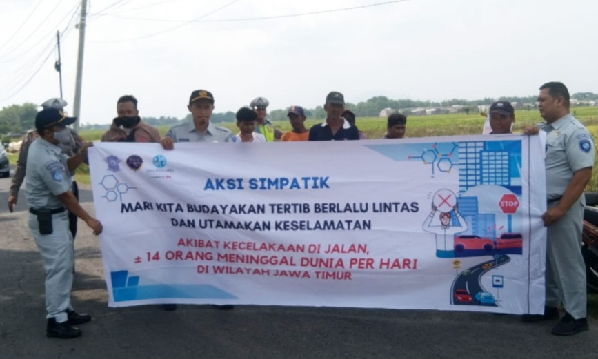 Tekan Angka Kecelakaan, Jasa Raharja Gandeng Dishub dan Sat Lantas Polres Nganjuk Gelar Operasi Aksi Simpatik