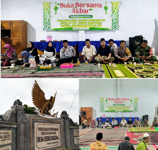 Jalin Rasa Kebersamaan, Pemdes Gemenggeng Pace Nganjuk Gelar Buka Bersama “Akbar” Ramadhan 1445 H/2024 M