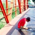 Tanggapi Keluhan Warga, Dinas PUPR Nganjuk Tambal Plat Besi Jembatan Merah Ganungkidul Nganjuk