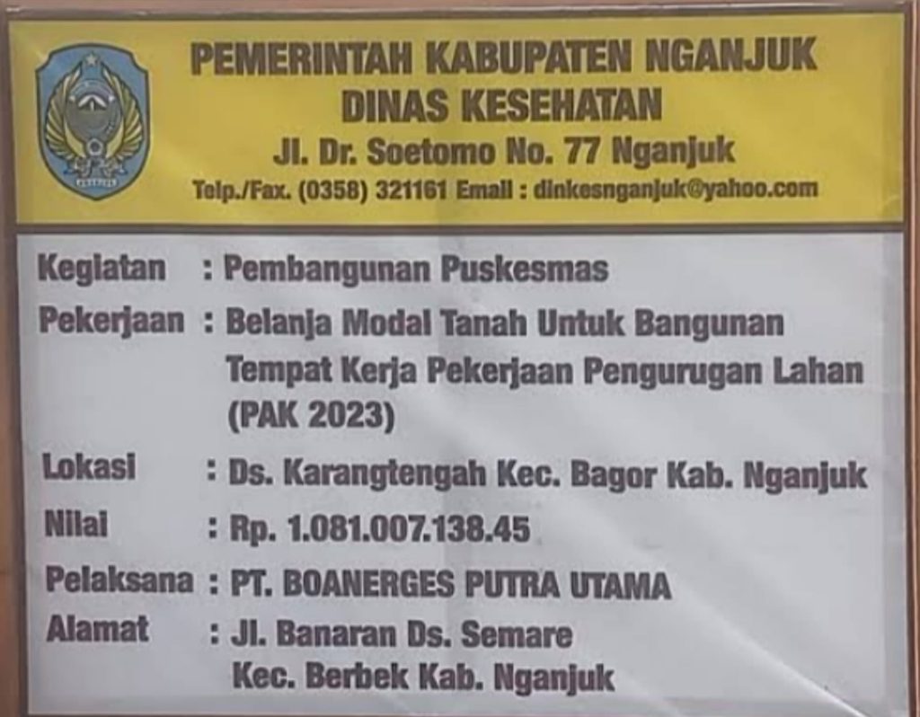 Habiskan 1 Milyar Sebatas Pondasi dan Urugan, Bangunan Pukesmas Bagor Nganjuk Terbengkalai